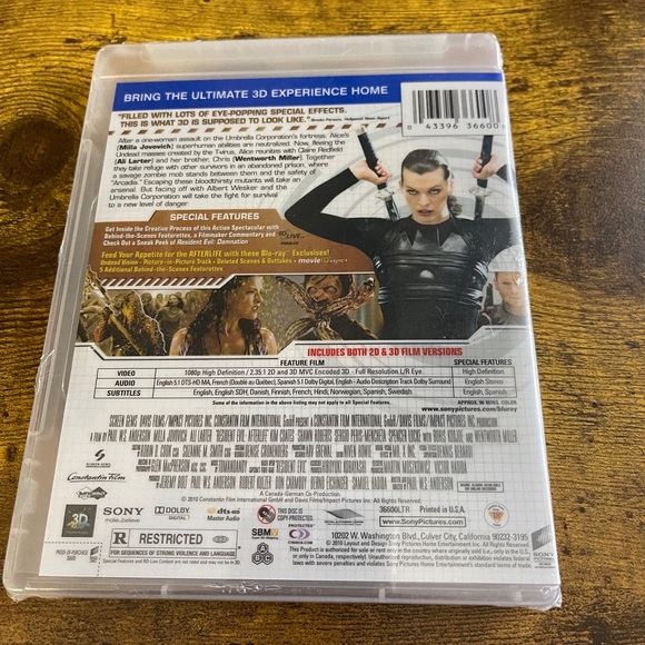 Resident evil afterlife Blu-ray brand new - Picture 2 of 3